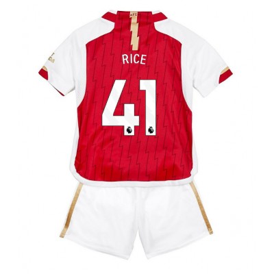Fotballdrakt Barn Arsenal Declan Rice #41 Hjemmedraktsett 2023-24 Kortermet (+ Korte bukser)